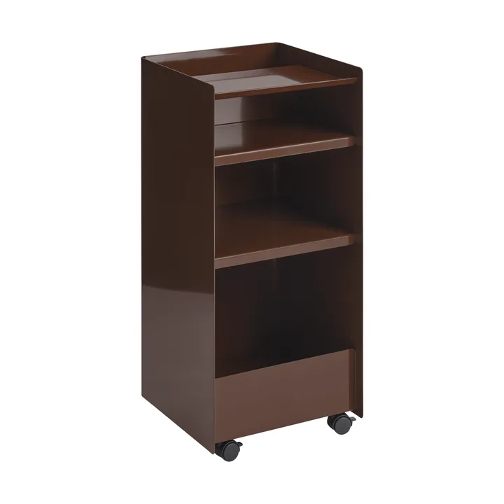 Folded Trolley carrito abierto - Rojo oscuro, 37,4x38,7x37,2 cm - Muuto