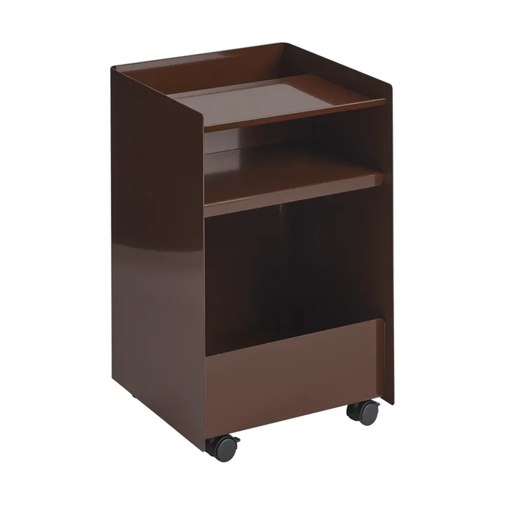 Folded Trolley carrito abierto - Rojo oscuro 37,4x61,5x37,2 cm - Muuto