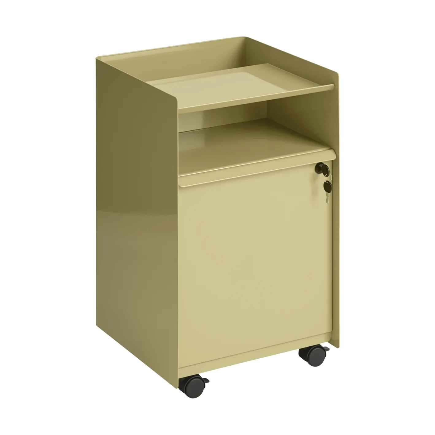 Folded Trolley carrito con armario, Dark beige green Muuto