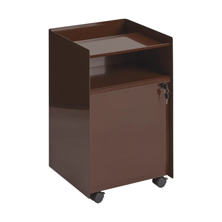 Folded Trolley carrito con armario - Rojo oscuro - Muuto