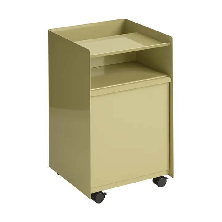 Folded Trolley carrito con cajón - Dark beige green - Muuto