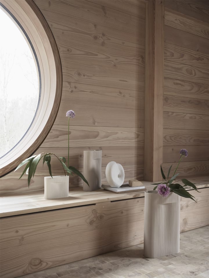 Jarrón Ridge 35 cm, Beige Muuto