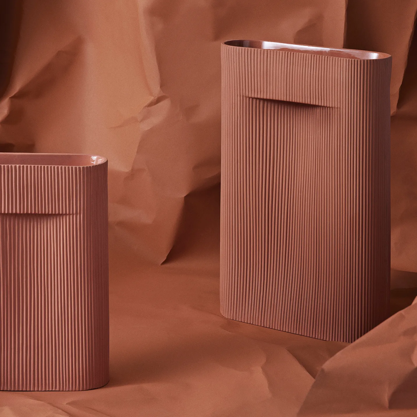 Jarrón Ridge 35 cm, Terracotta Muuto
