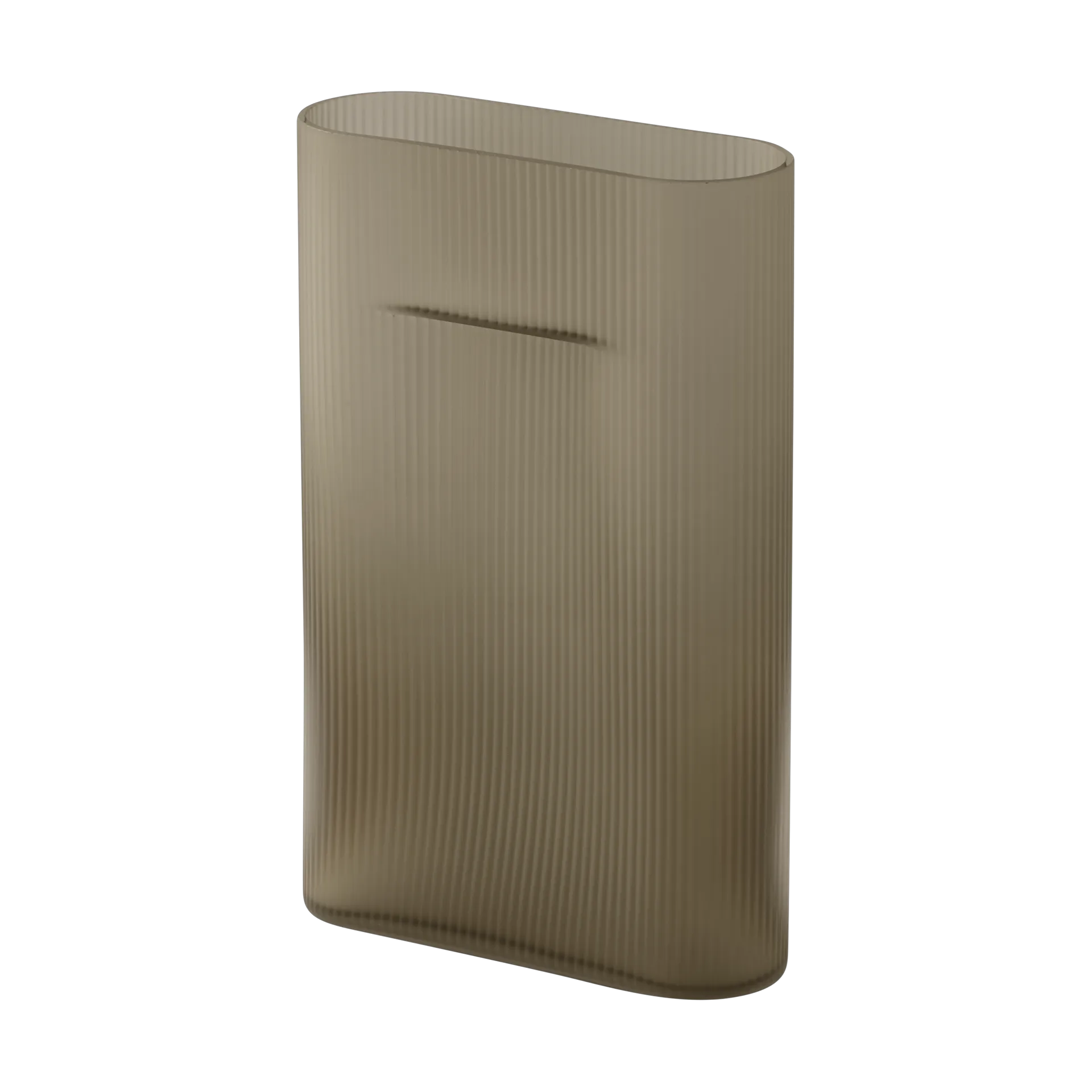 Jarrón Ridge vidrio escarchado 35 cm, Taupe Muuto