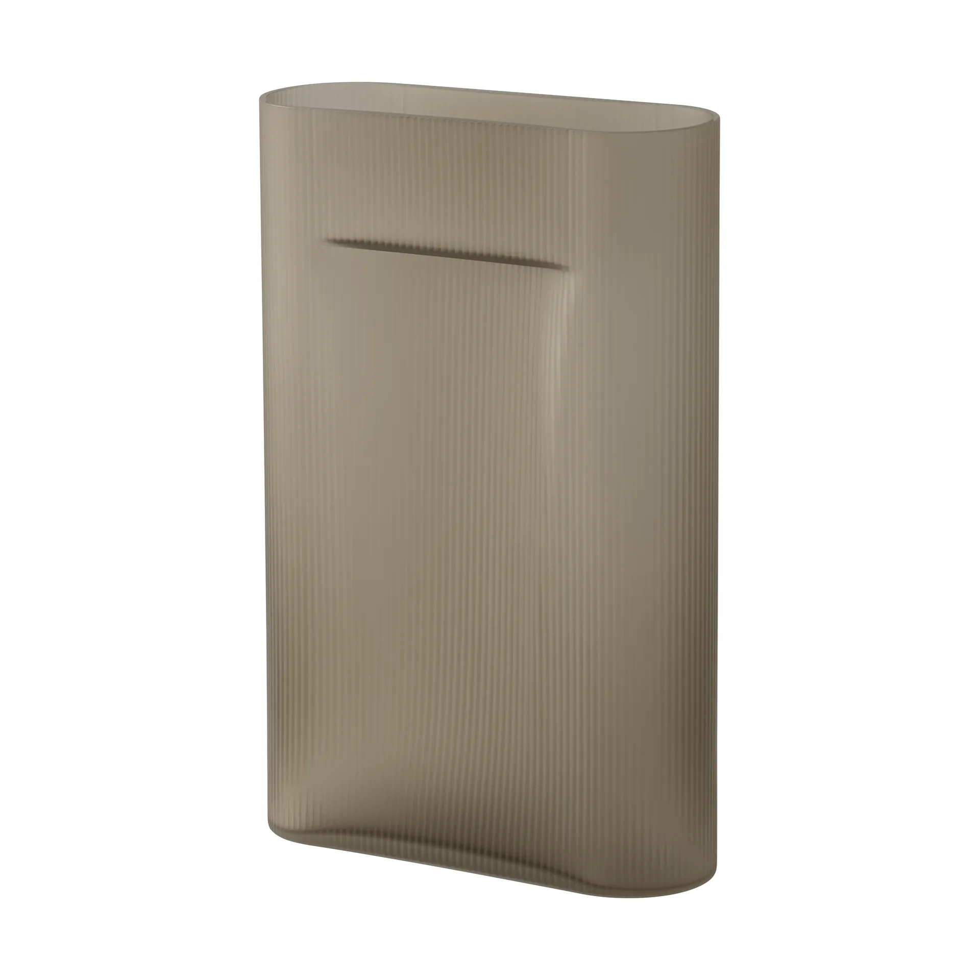 Jarrón Ridge vidrio escarchado 48,5 cm, Taupe Muuto