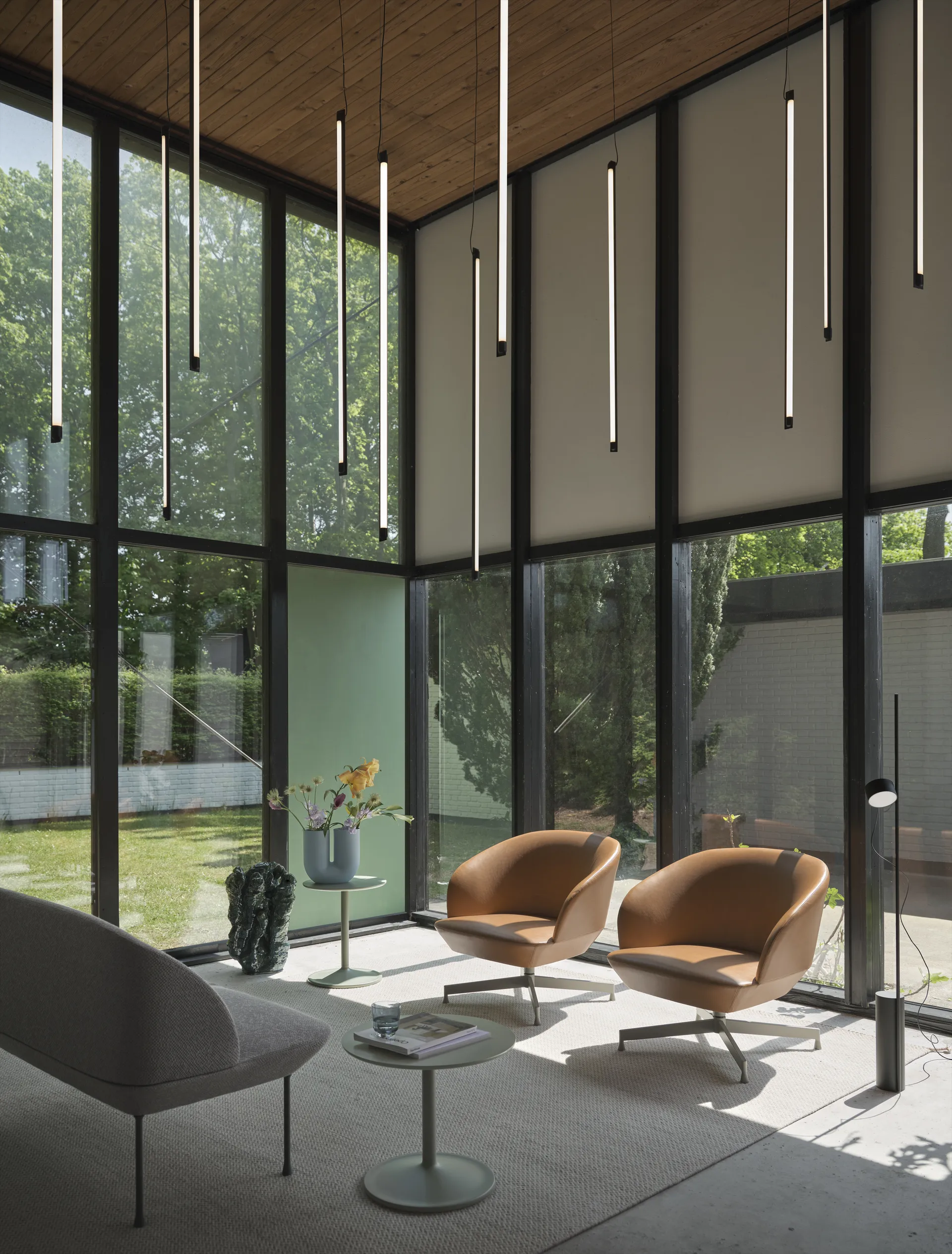 Lámpara Fine Suspension Lamp 90 cm, Black Muuto