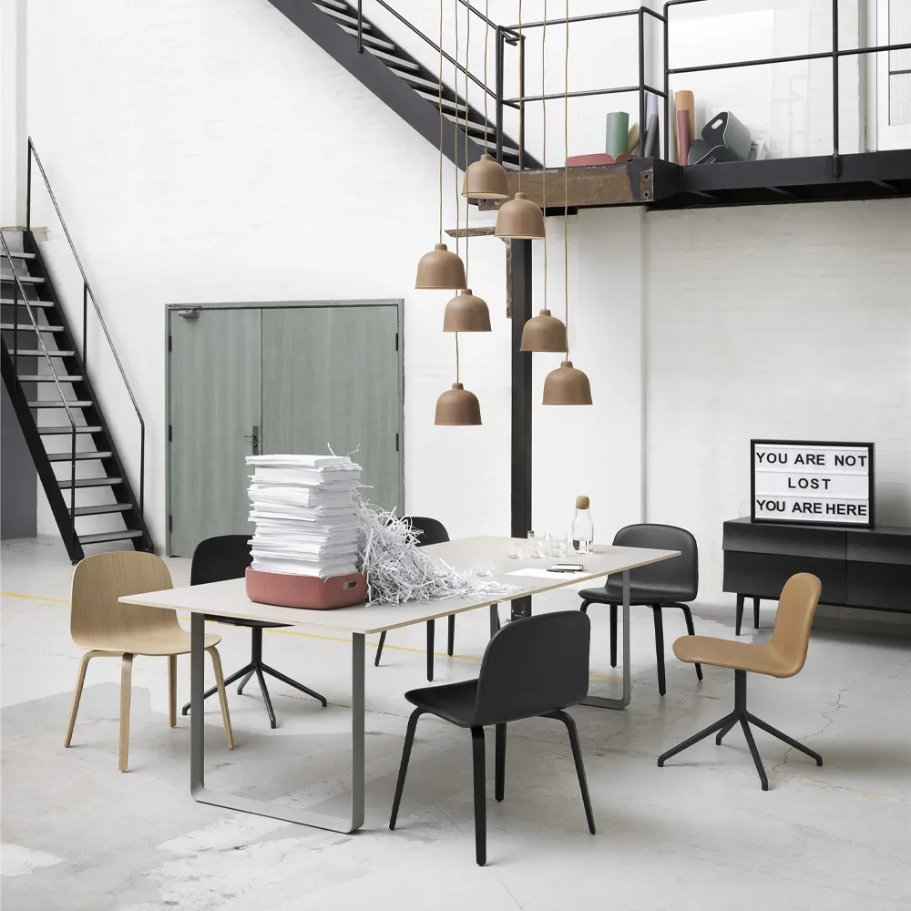 Mesa 70/70 255x108 cm, Grey linoleum-Plywood-Sand Muuto