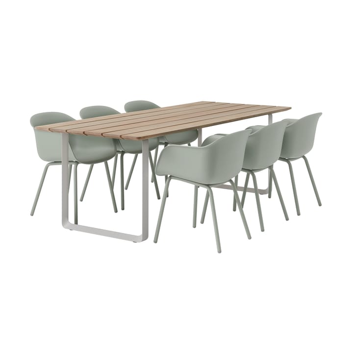 Mesa 70/70 Outdoor 225x90 cm con estructura de acero gris Muuto