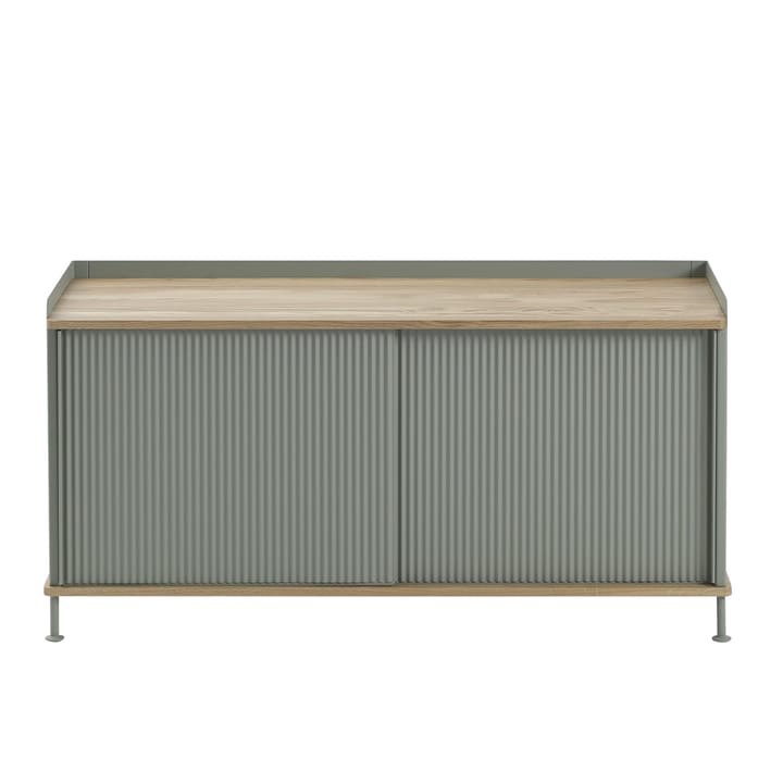 Mesa auxiliar Enfold baja 125x45x63 cm - Oak-Dusty green - Muuto