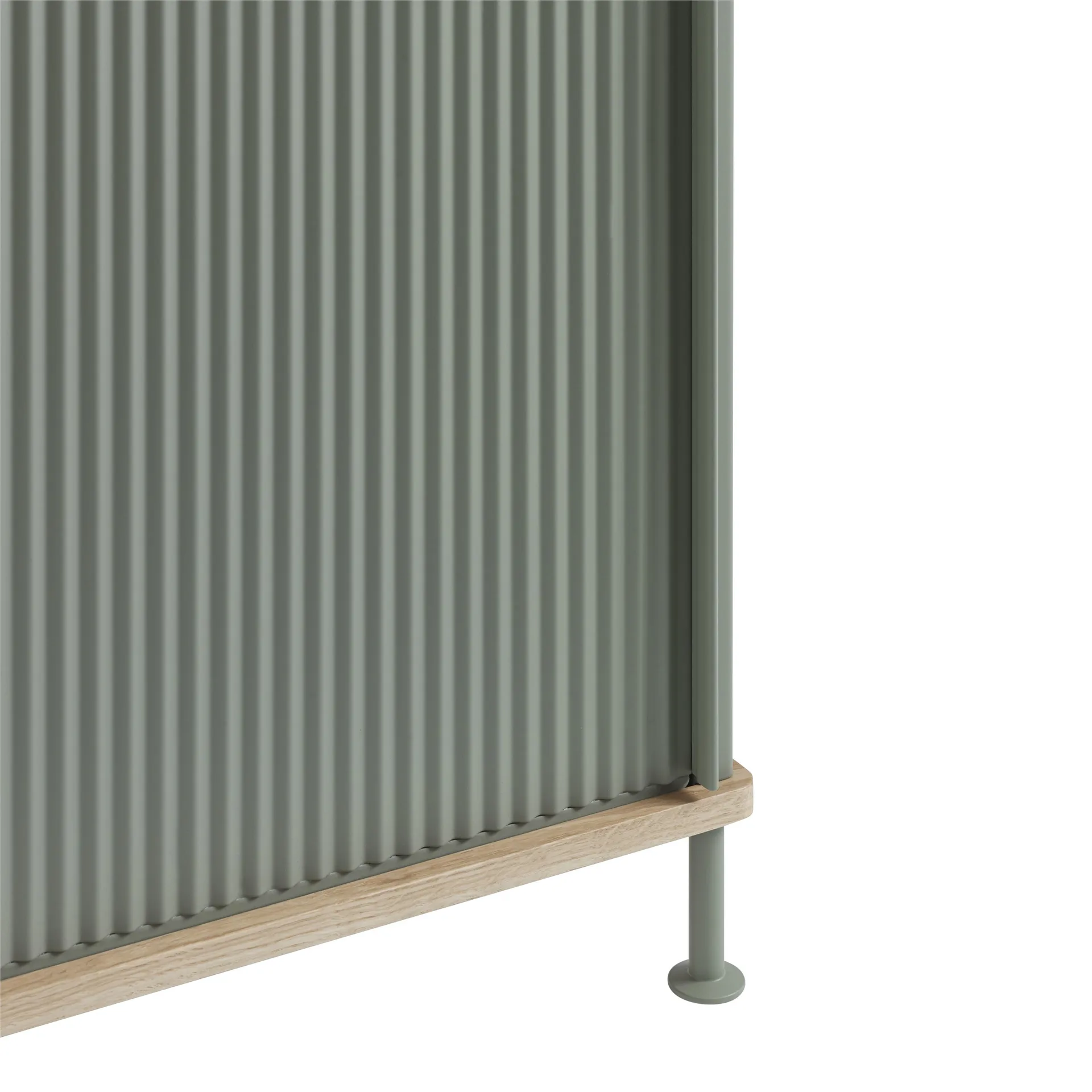 Mesa auxiliar Enfold baja 125x45x63 cm, Oak-Dusty green Muuto