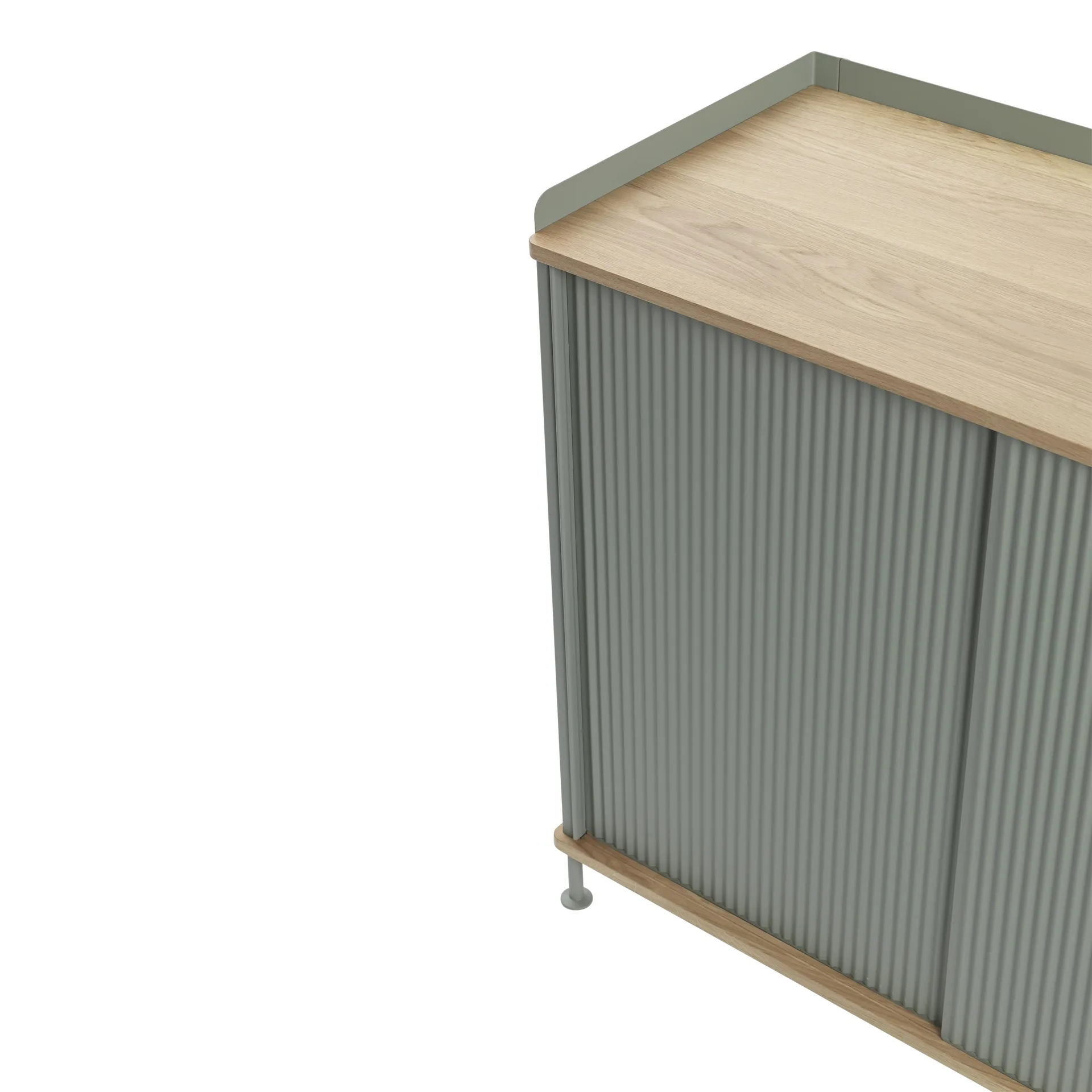 Mesa auxiliar Enfold baja 125x45x63 cm, Oak-Dusty green Muuto