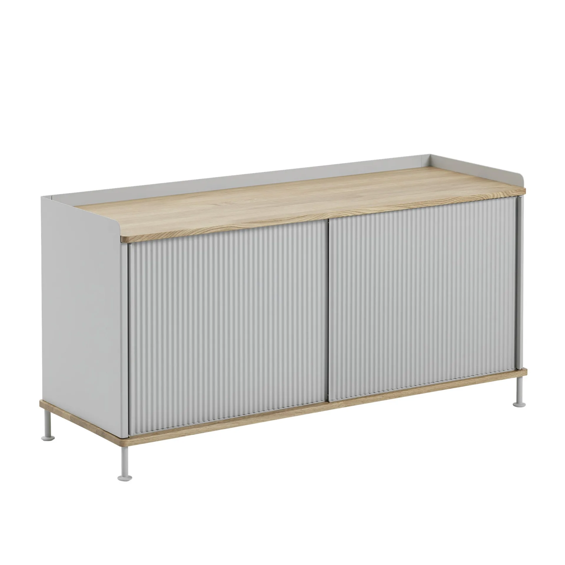 Mesa auxiliar Enfold baja 125x45x63 cm, Oak-Grey Muuto