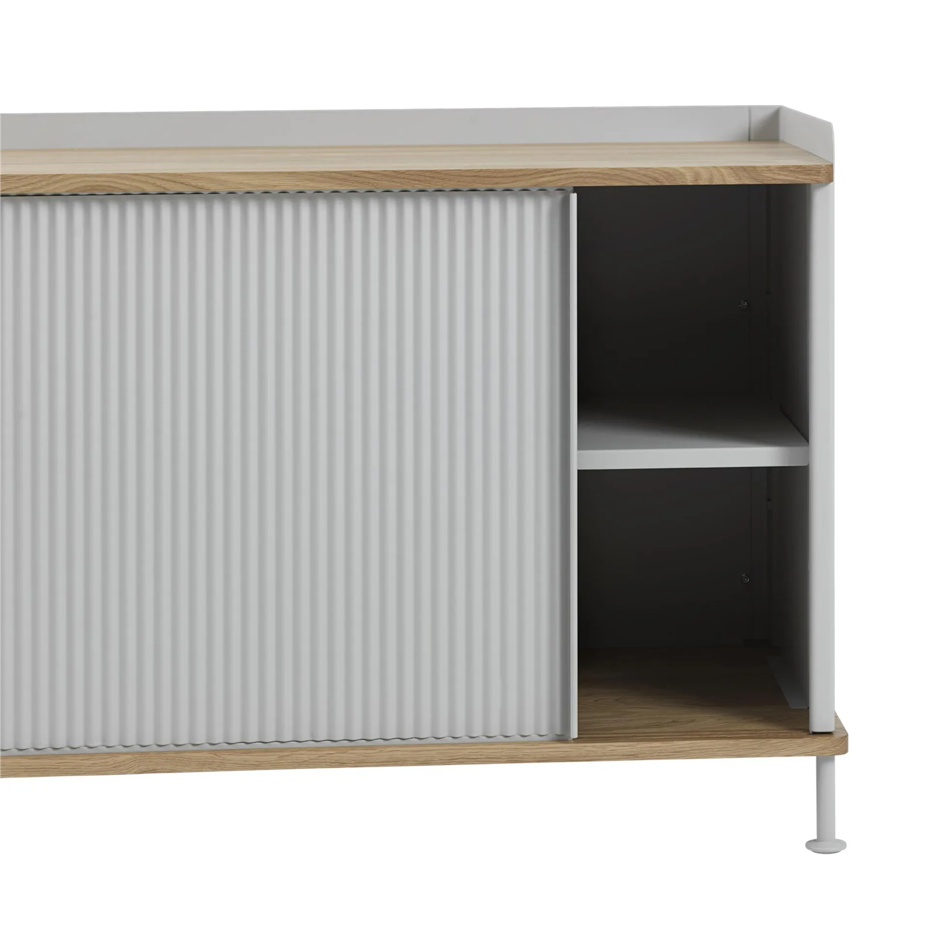 Mesa auxiliar Enfold baja 125x45x63 cm, Oak-Grey Muuto