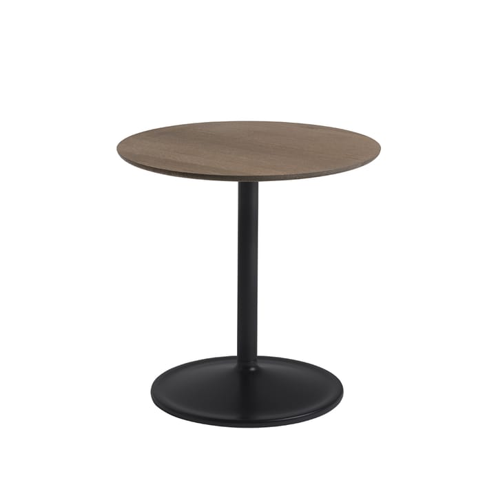 Mesa auxiliar Soft Ø48cm - Smoked oak-Black H: 48 cm - Muuto