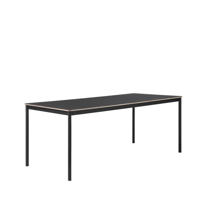 Mesa Base - Black, canto de plywood, 190x85cm - Muuto