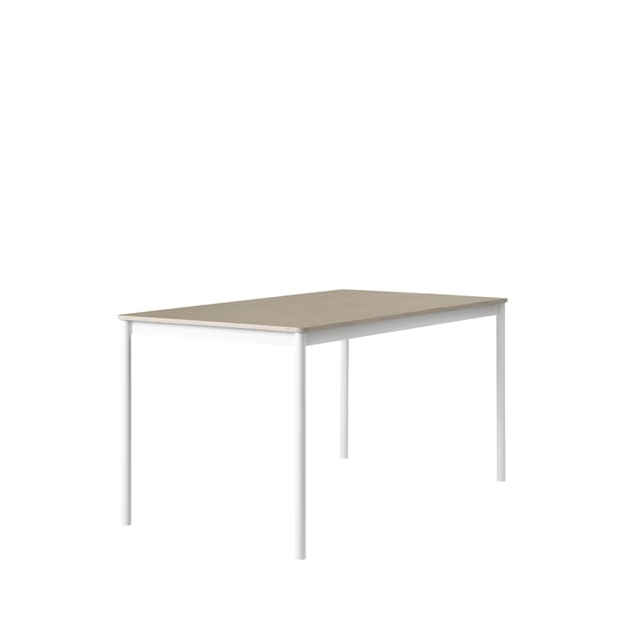 Mesa Base - Oak, base blanca, borde de madera contrachapada, 140x80cm - Muuto