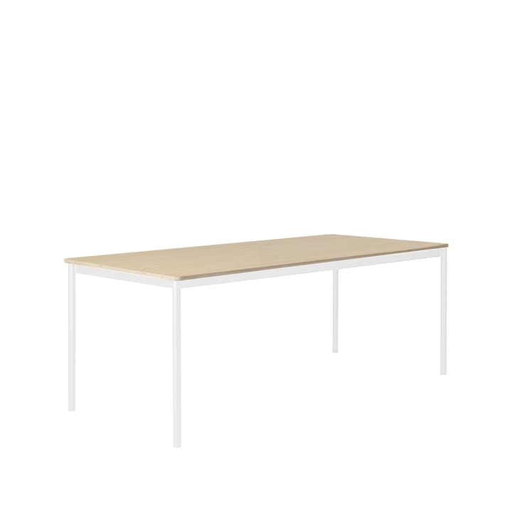 Mesa Base - Oak, base blanca, borde de madera contrachapada, 190x85cm - Muuto
