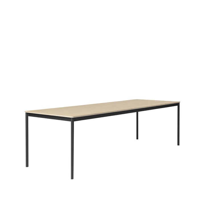 Mesa Base - Oak, base negra, borde de madera contrachapada, 250x90 cm - Muuto