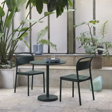 Mesa de acero Linear Ø70 cm - Dark green - Muuto