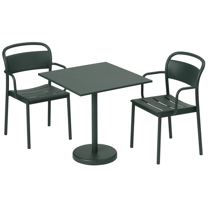 Mesa de acero Linear 70x70 cm, Dark green Muuto