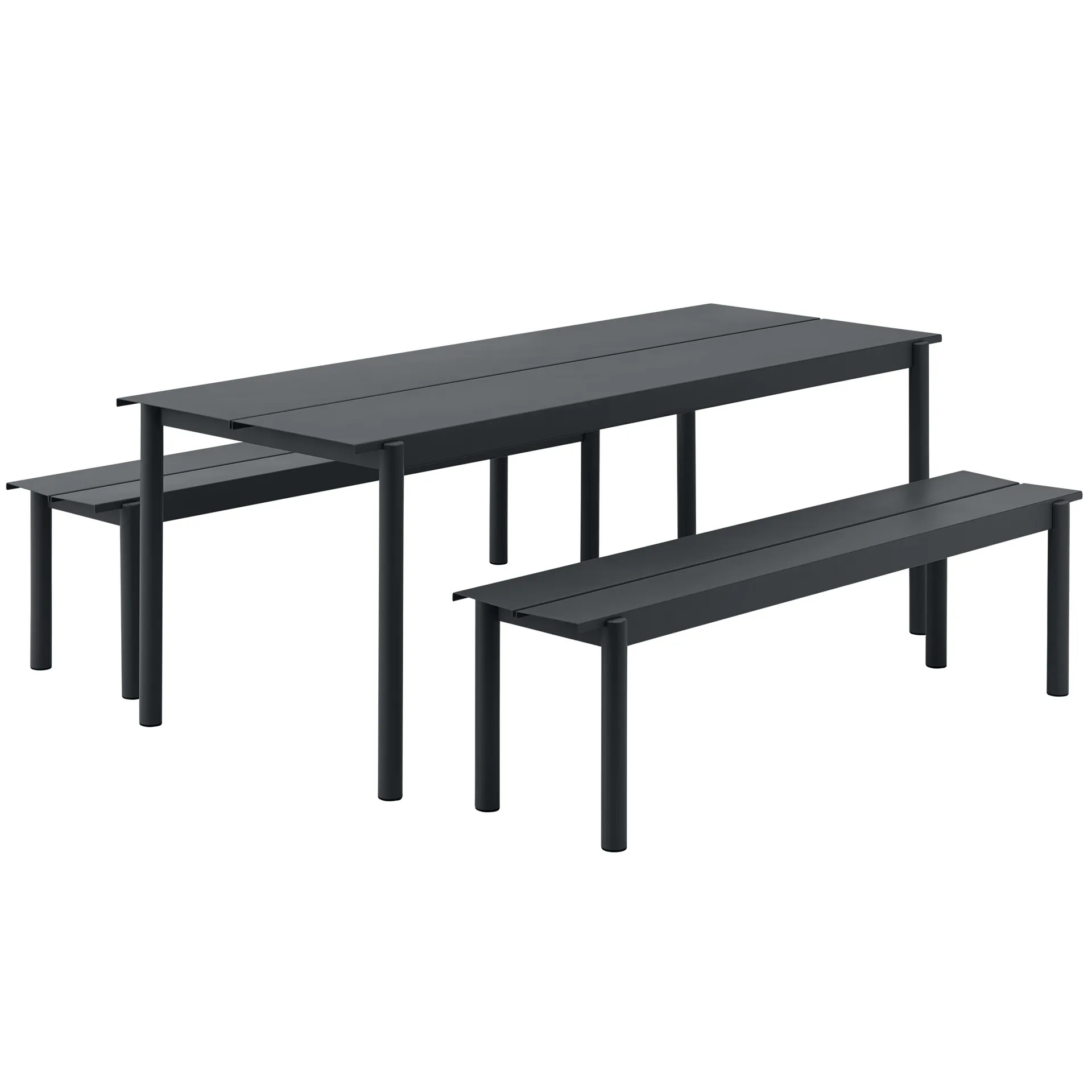 Mesa de acero Linear steel table 200 cm, Black Muuto