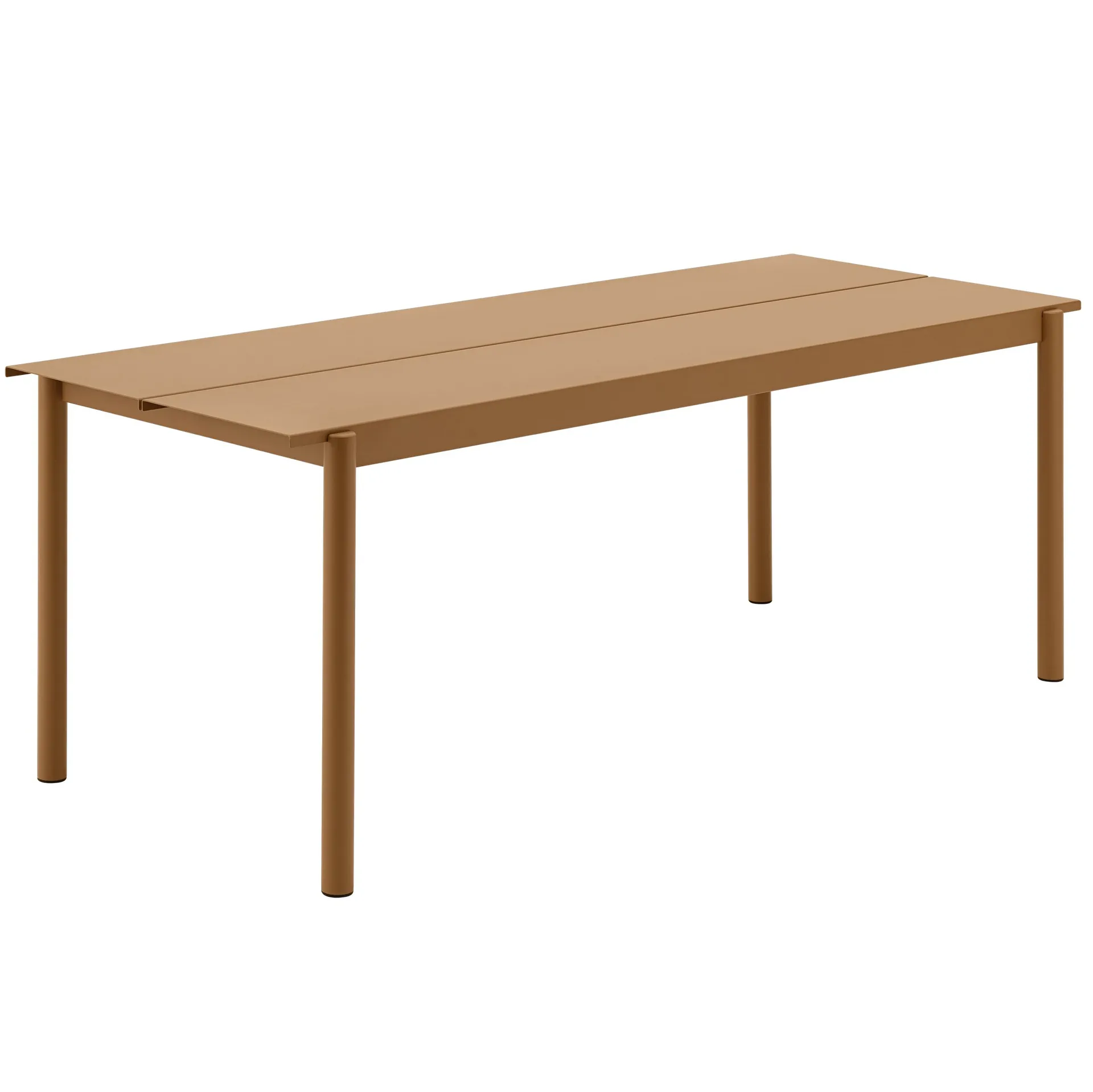 Mesa de acero Linear steel table 200 cm, Burnt orange Muuto