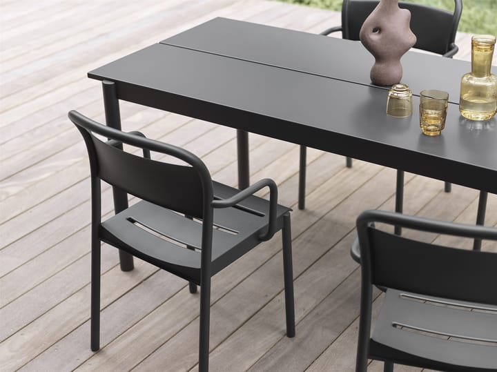 Mesa de acero Linear steel table 200 cm - negro - Muuto
