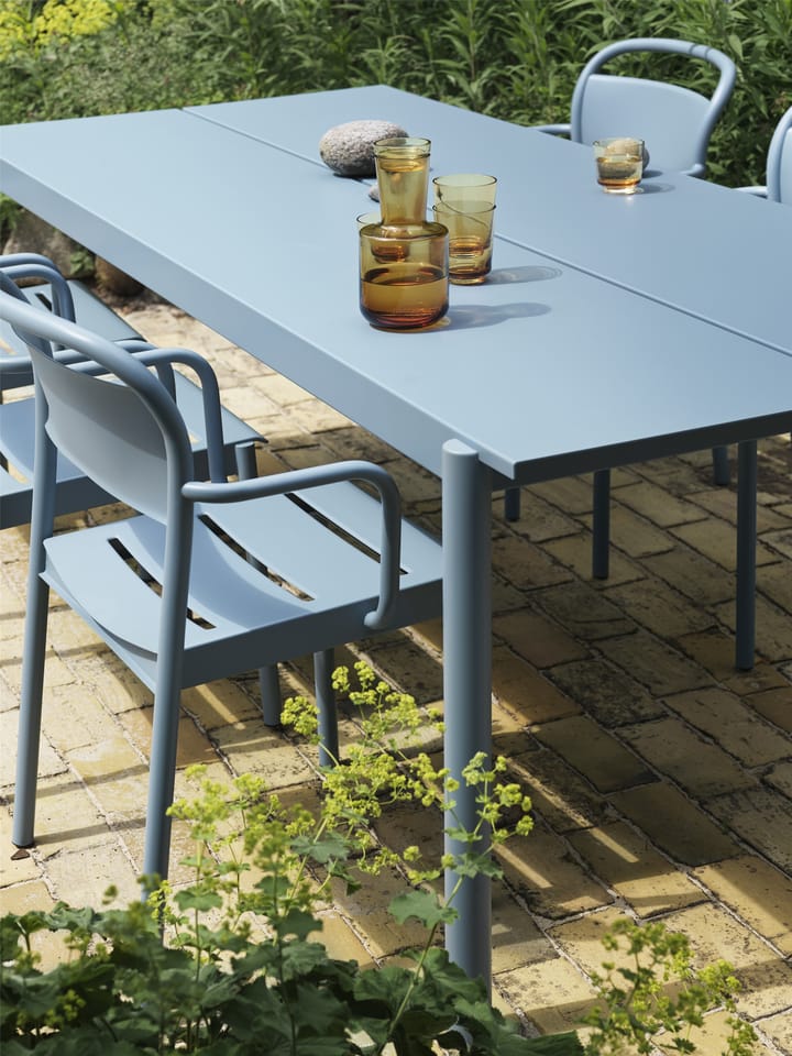 Mesa de acero Linear steel table 200 cm - Pale blue - Muuto