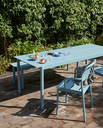 Mesa de acero Linear steel table 200 cm - Pale blue - Muuto
