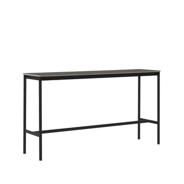 Mesa de bar Base High - Black linoleum, base negra, canto de plywood, ancho50 l190 a105 - Muuto