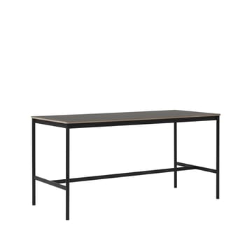 Mesa de bar Base High - Black linoleum, base negra, canto de plywood, ancho85 l190 a95 - Muuto