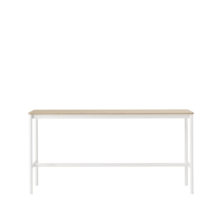 Mesa de bar Base High - Oak, base blanca, borde de madera contrachapada, w50 l190 h95 - Muuto