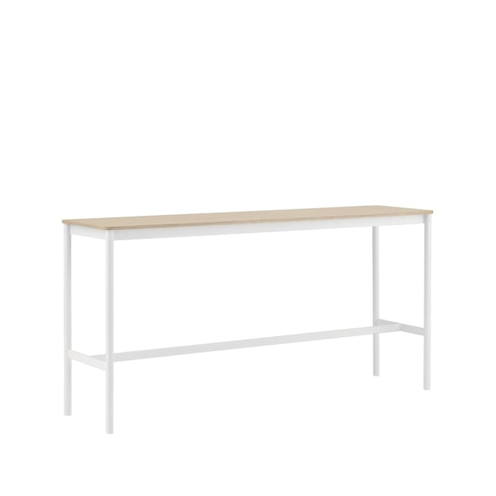 Mesa de bar Base High - Oak, base blanca, borde de madera contrachapada, w50 l190 h95 - Muuto