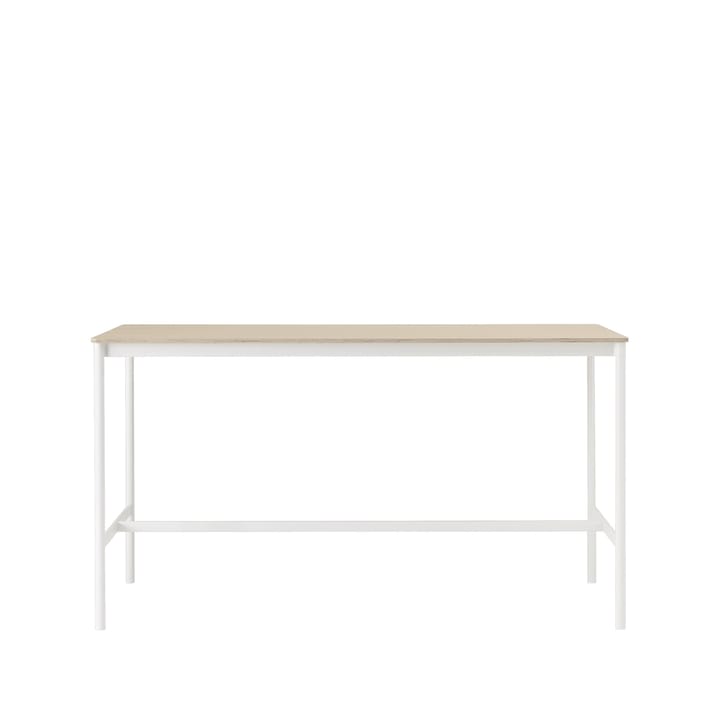 Mesa de bar Base High - Oak, base blanca, borde de madera contrachapada, w85 l190 h105 - Muuto