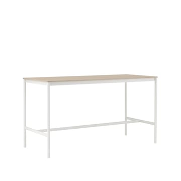 Mesa de bar Base High - Oak, base blanca, borde de madera contrachapada, w85 l190 h105 - Muuto