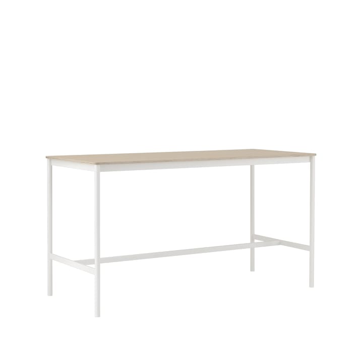 Mesa de bar Base High - Oak, base blanca, borde de madera contrachapada, w85 l190 h105 - Muuto