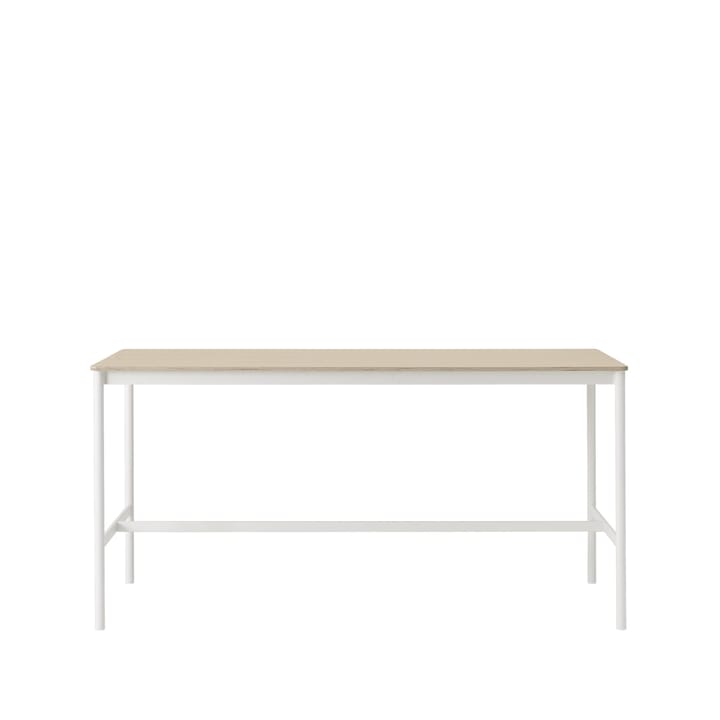 Mesa de bar Base High - Oak, base blanca, borde de madera contrachapada, w85 l190 h95 - Muuto