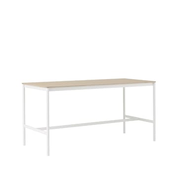 Mesa de bar Base High - Oak, base blanca, borde de madera contrachapada, w85 l190 h95 - Muuto