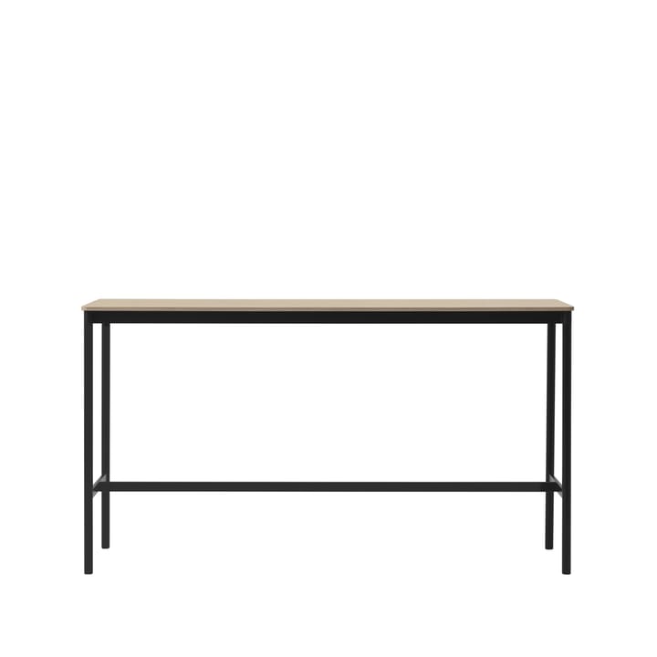 Mesa de bar Base High - Oak, base negra, borde de madera contrachapada, w50 l190 h105 - Muuto