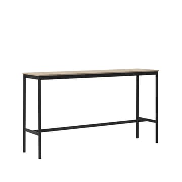 Mesa de bar Base High - Oak, base negra, borde de madera contrachapada, w50 l190 h105 - Muuto