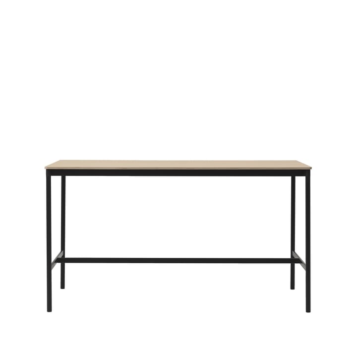 Mesa de bar Base High - Oak, base negra, borde de madera contrachapada, w85 l190 h105 - Muuto