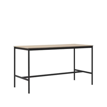 Mesa de bar Base High - Oak, base negra, borde de madera contrachapada, w85 l190 h105 - Muuto