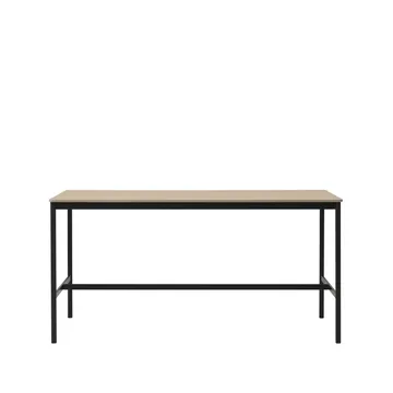 Mesa de bar Base High - Oak, base negra, borde de madera contrachapada, w85 l190 h95 - Muuto
