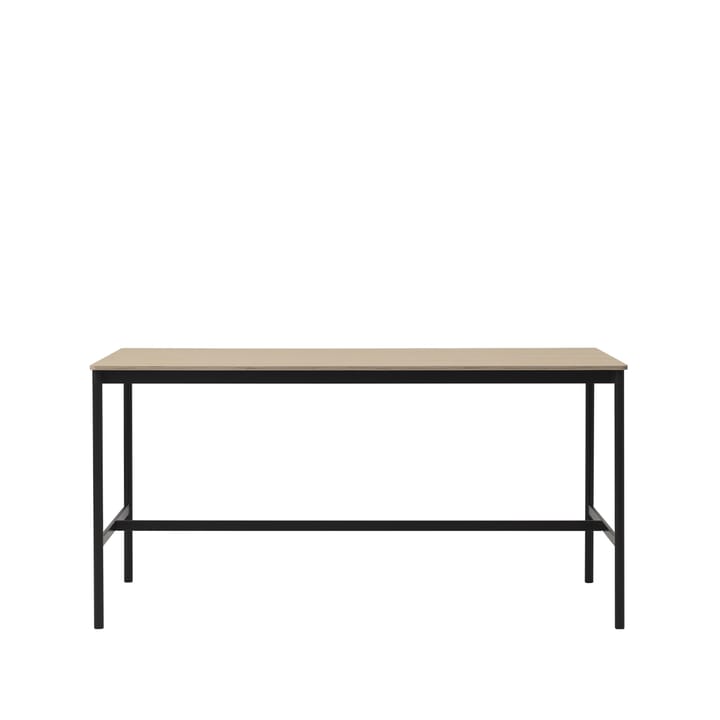 Mesa de bar Base High - Oak, base negra, borde de madera contrachapada, w85 l190 h95 - Muuto