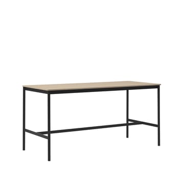 Mesa de bar Base High - Oak, base negra, borde de madera contrachapada, w85 l190 h95 - Muuto