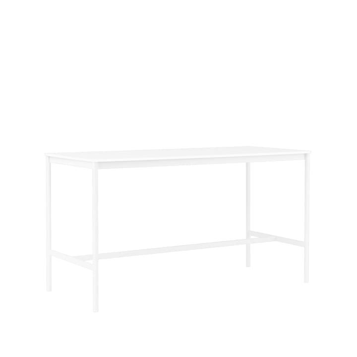 Mesa de bar Base High, White laminate, base blanca, borde de abs, w85 l190 h105 Muuto