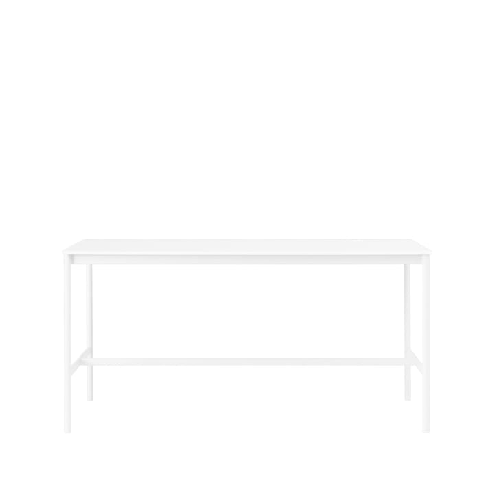 Mesa de bar Base High, White laminate, base blanca, borde de abs, w85 l190 h95 Muuto