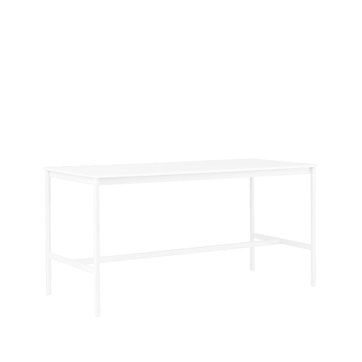 Mesa de bar Base High, White laminate, base blanca, borde de abs, w85 l190 h95 Muuto