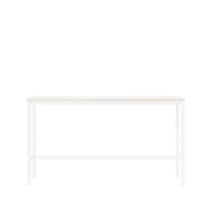 Mesa de bar Base High - White laminate, base blanca, borde de madera contrachapada, w50 l190 h105 - Muuto