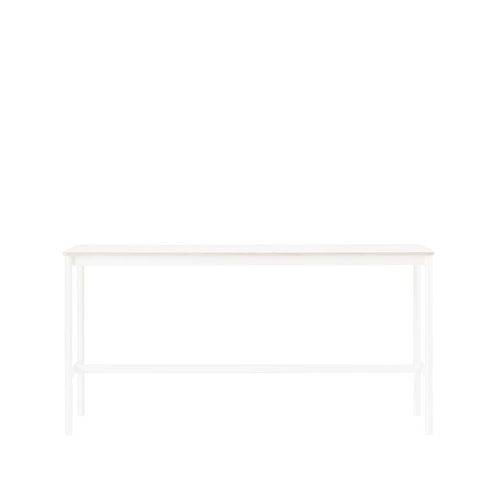 Mesa de bar Base High - White laminate, base blanca, borde de madera contrachapada, w50 l190 h95 - Muuto